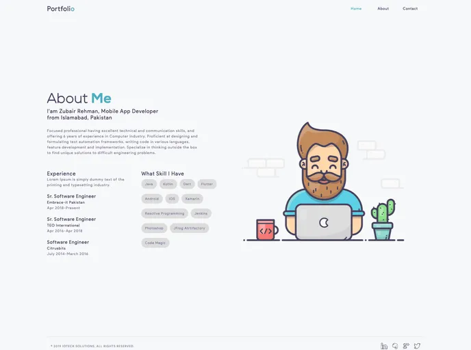 screenshot of Portfolio Demo