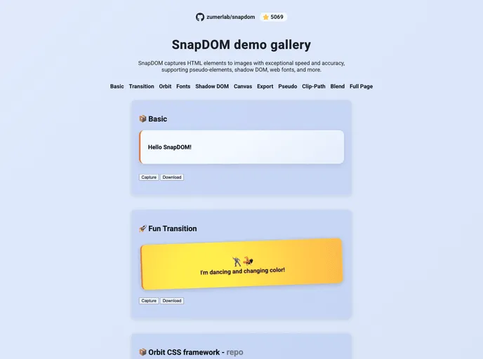 screenshot of Snapdom