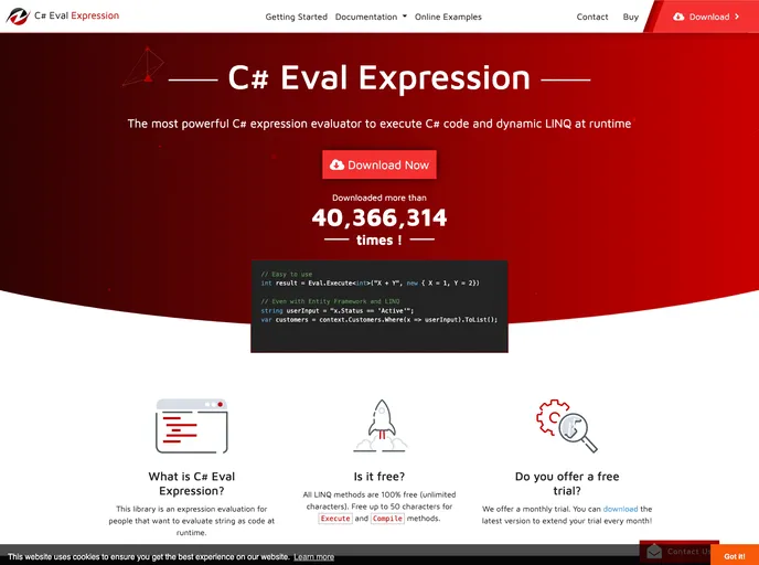 screenshot of Eval Expression.NET