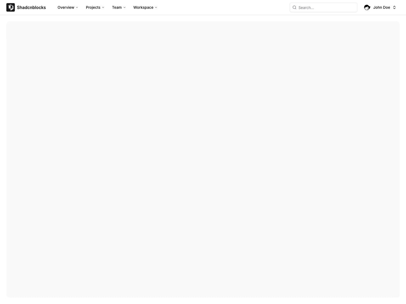 Shadcn Top Navigation Bar Shell shadcnblocks.com
