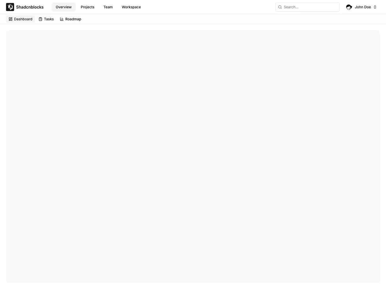 Shadcn Top Navigation with Tabs shadcnblocks.com