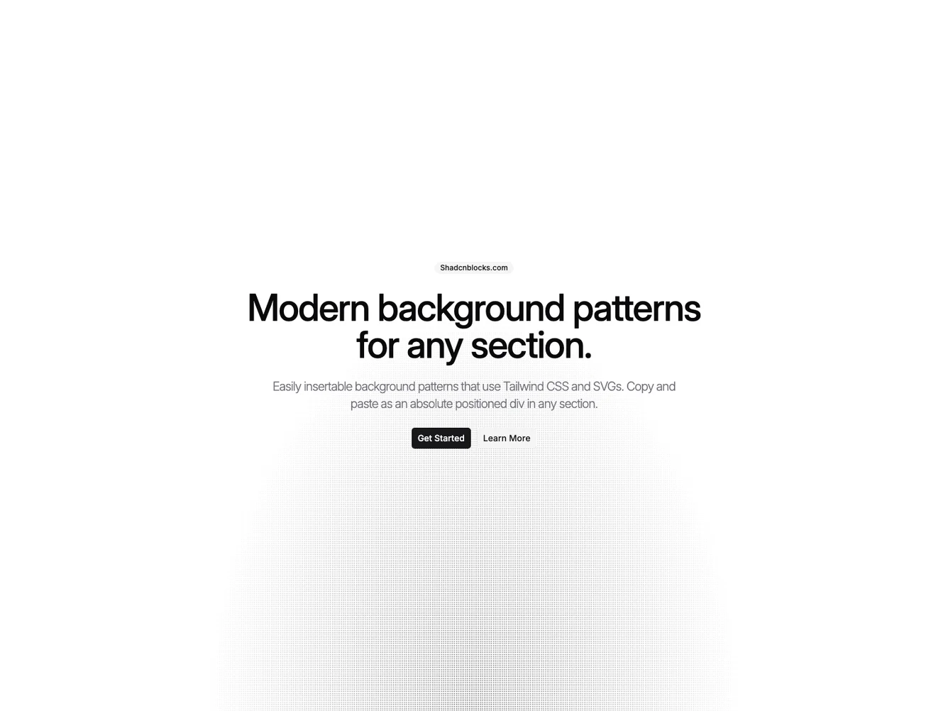 Shadcn Bottom Band Dot Grid Background shadcnblocks.com