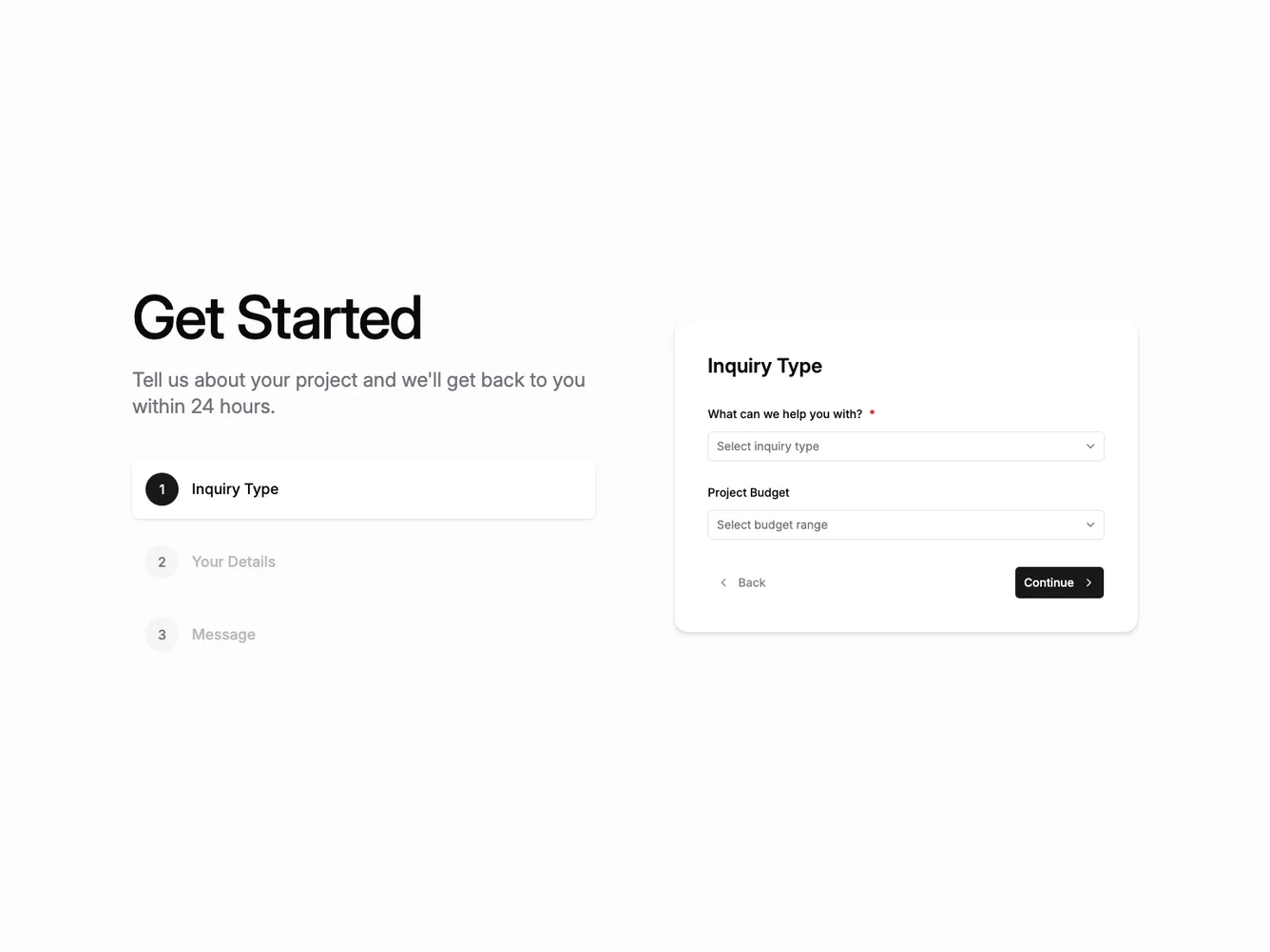 Shadcn Multi-Step Contact Form shadcnblocks.com