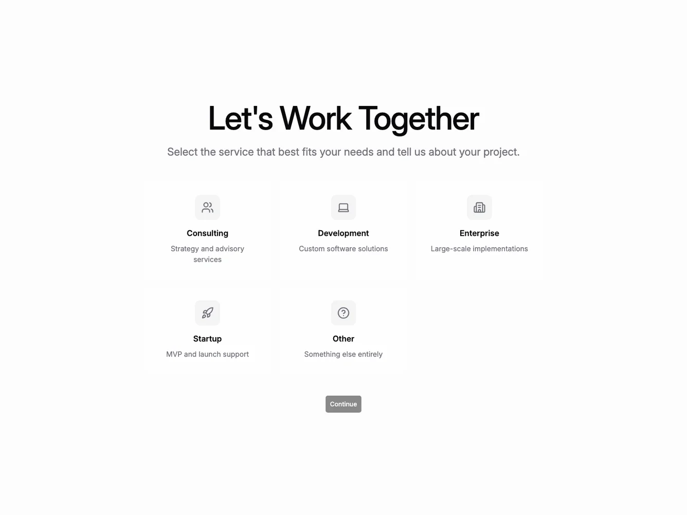 Shadcn Service Selection Contact shadcnblocks.com