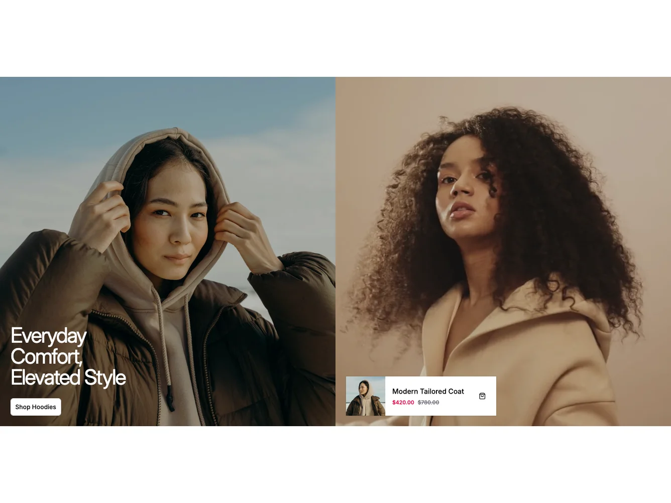 Shadcn Ecommerce Hero 2 shadcnblocks.com