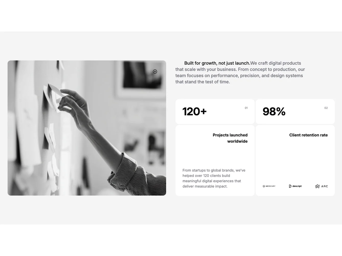 Shadcn Bento Stat Grid With Image shadcnblocks.com