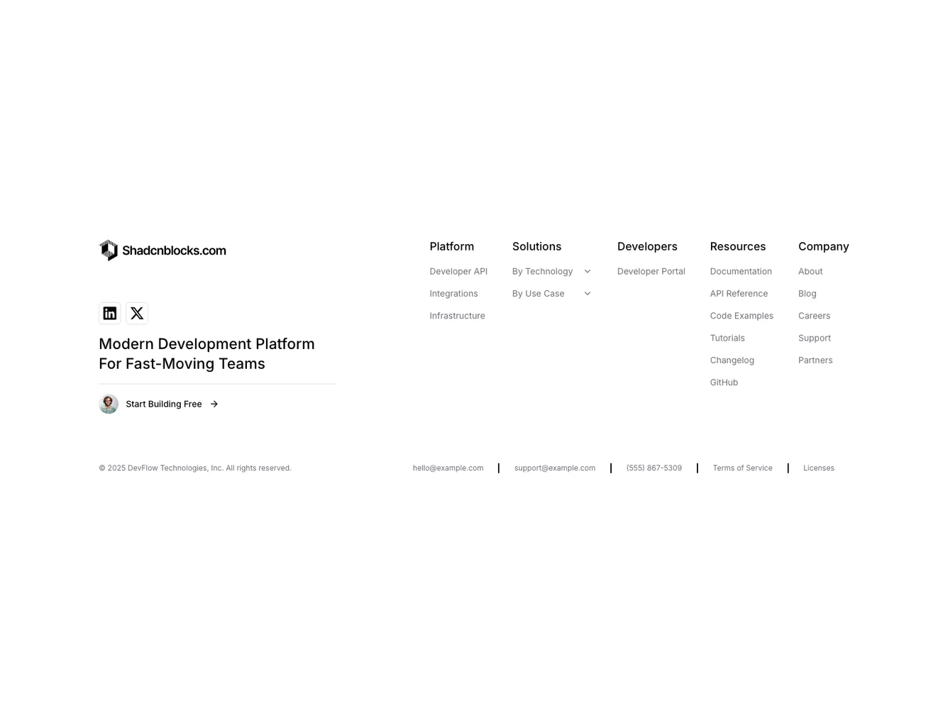 Shadcn Footer 49 shadcnblocks.com