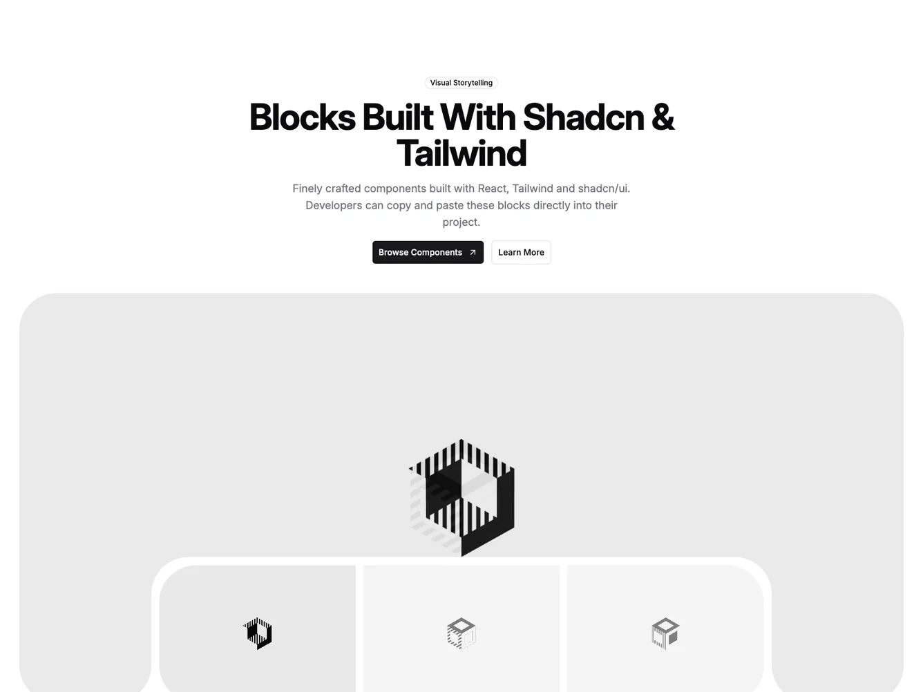 Shadcn Cutout Gallery Grid shadcnblocks.com