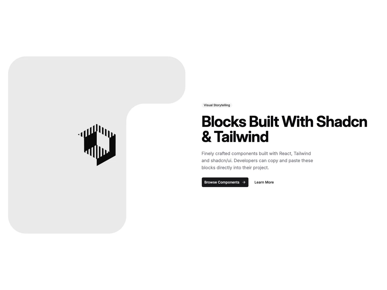 Shadcn Split Cutout Gallery shadcnblocks.com
