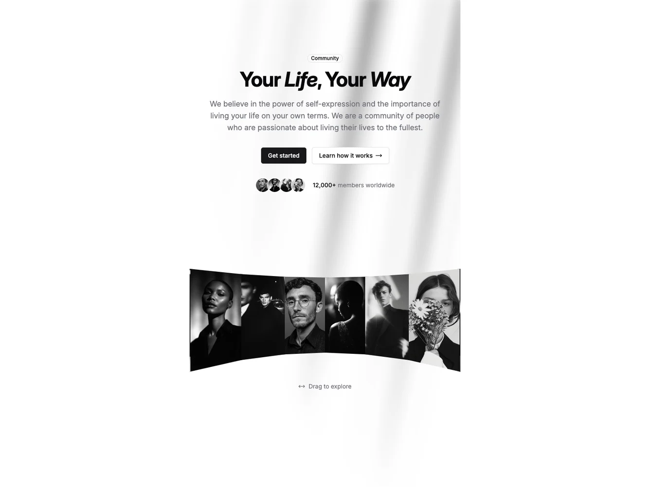 Shadcn Centered Hero With 3D Image Carousel shadcnblocks.com