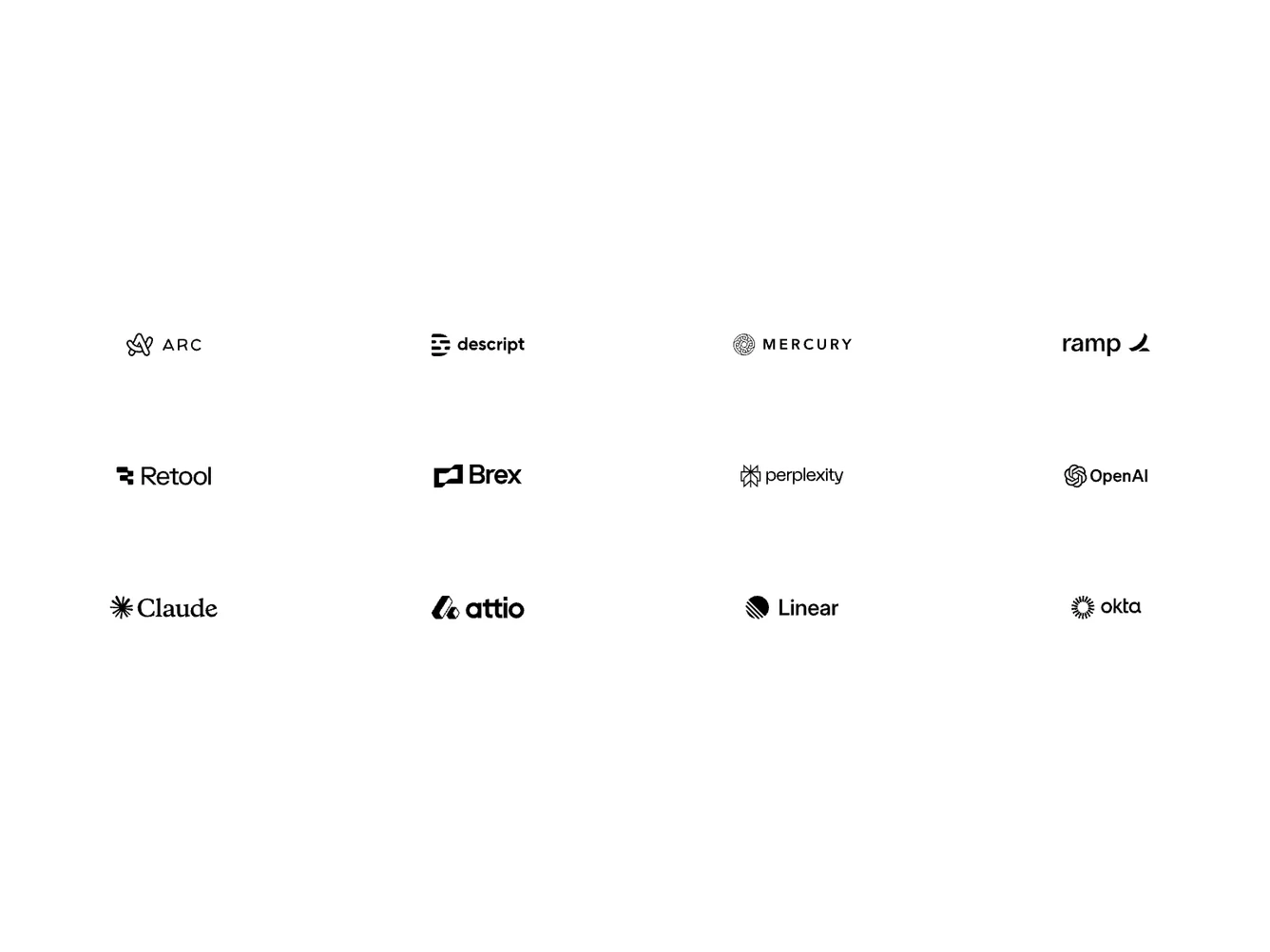 Shadcn Four Column Logo Grid Without Heading shadcnblocks.com