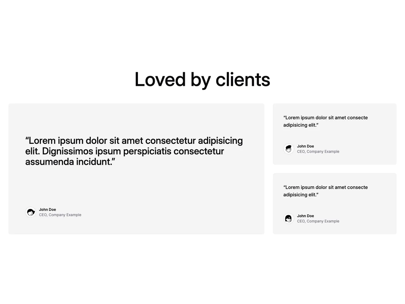 Shadcn Bento Featured Testimonial Grid shadcnblocks.com