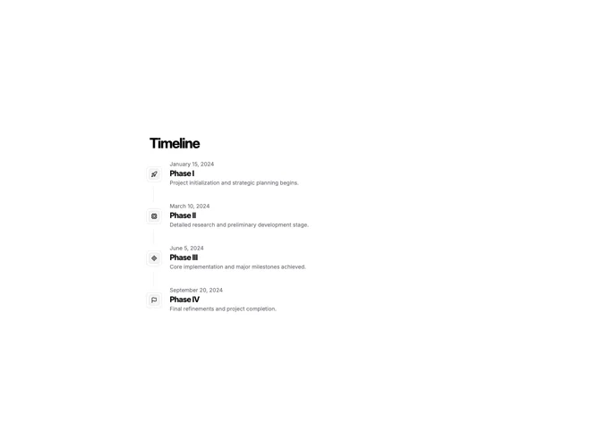 Shadcn Timeline Vertical Blocks