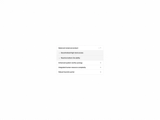 Shadcn Accordion Multi Level 3 component