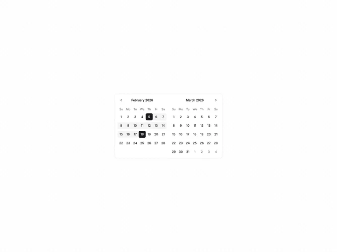 Shadcn Calendar Standard 1 component