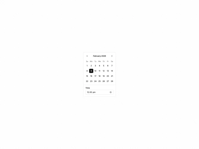 Shadcn Calendar Standard 4 component