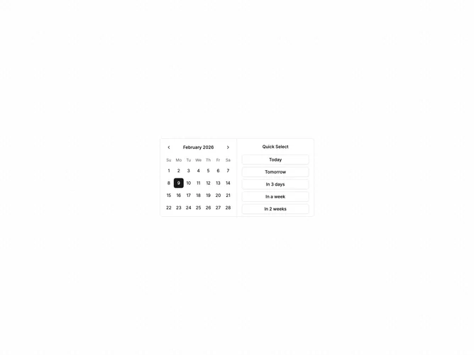 Shadcn Calendar Standard 5 component