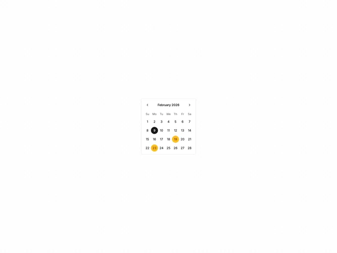 Shadcn Calendar Standard 8 component