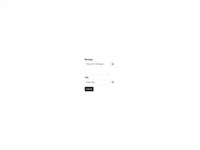 Shadcn Emoji Picker In Form component
