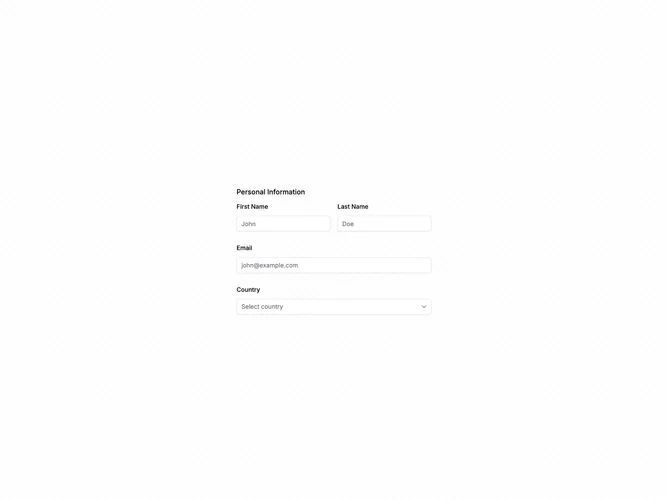 Shadcn Field Advanced 6 component