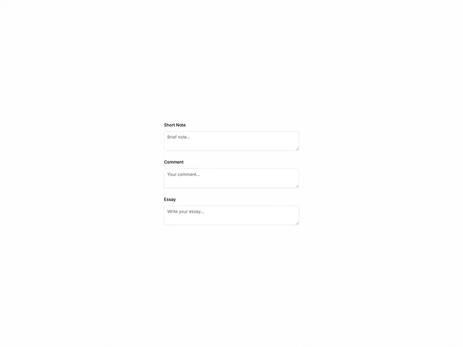 Shadcn Field Text Areas 5 component
