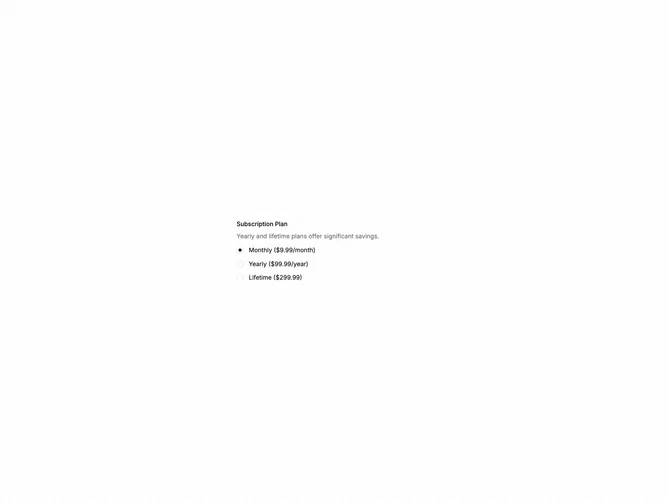 Shadcn Field Toggles 4 component