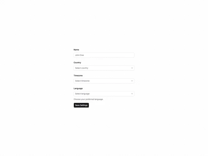 Shadcn Form Advanced 6 component