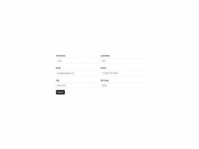 Shadcn Form Layouts 3 component