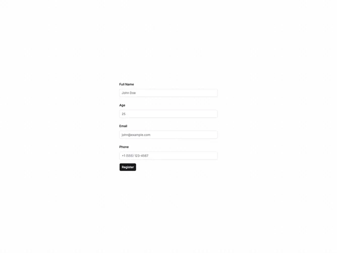 Shadcn Form Multi Field 4 component