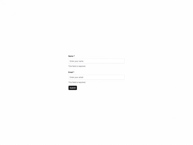 Shadcn Form Validation 1 component