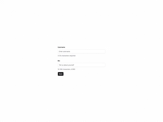 Shadcn Form Validation 2 component