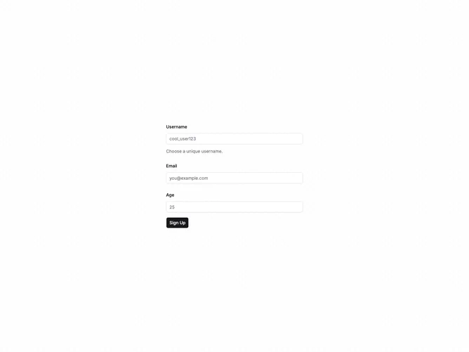 Shadcn Form Validation 6 component