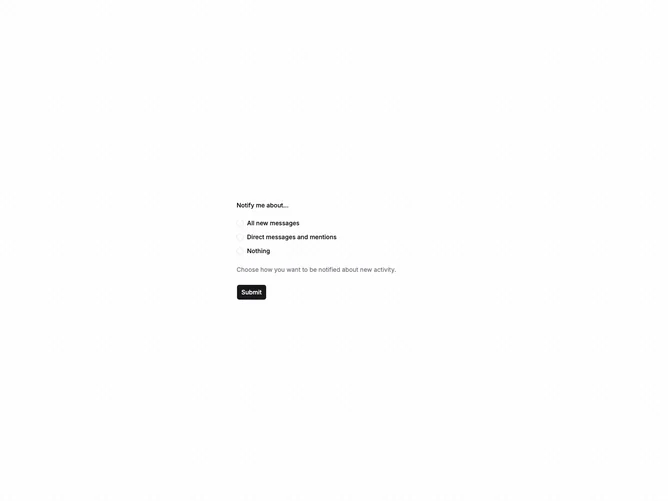 Shadcn Radio Group Form 1 component