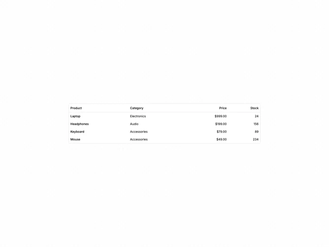 Shadcn Table Standard 3 component