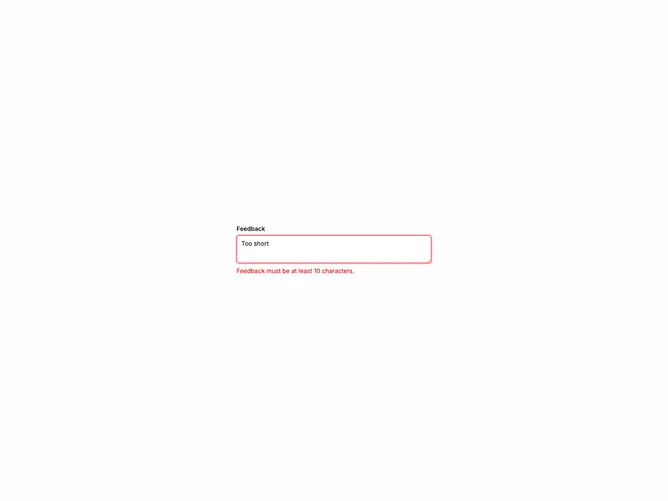 Shadcn Textarea Form 3 component