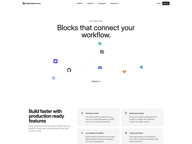 Shadcn Integrations Page 3 page