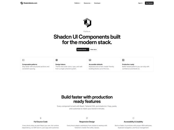 Shadcn Product Pages